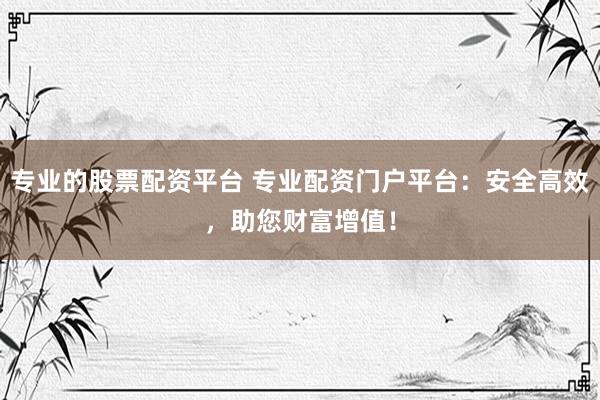 专业的股票配资平台 专业配资门户平台：安全高效，助您财富增值！