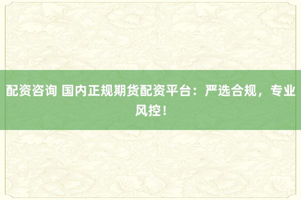 配资咨询 国内正规期货配资平台：严选合规，专业风控！