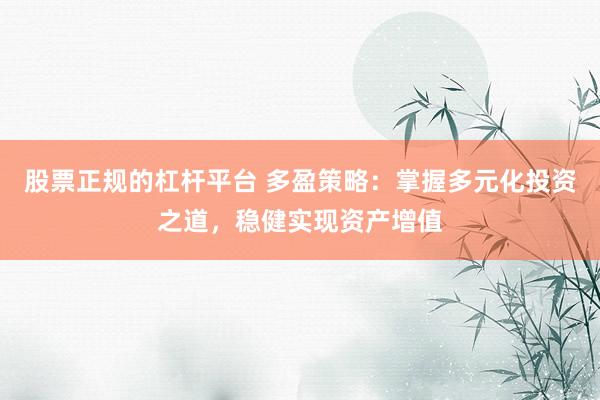 股票正规的杠杆平台 多盈策略：掌握多元化投资之道，稳健实现资产增值