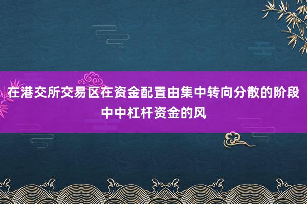在港交所交易区在资金配置由集中转向分散的阶段中中杠杆资金的风