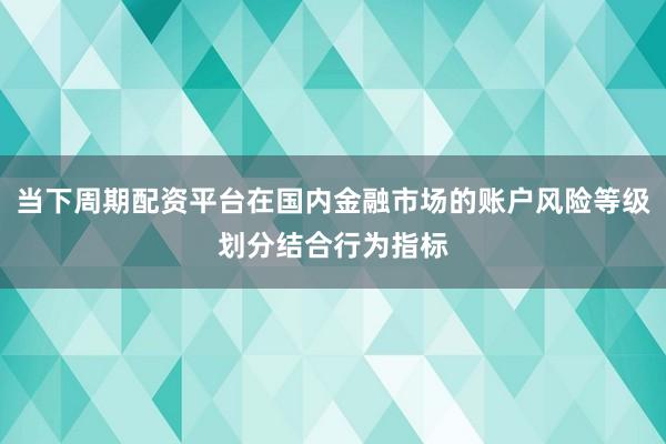 当下周期配资平台在国内金融市场的账户风险等级划分结合行为指标