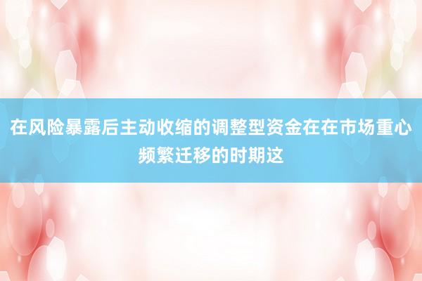 在风险暴露后主动收缩的调整型资金在在市场重心频繁迁移的时期这