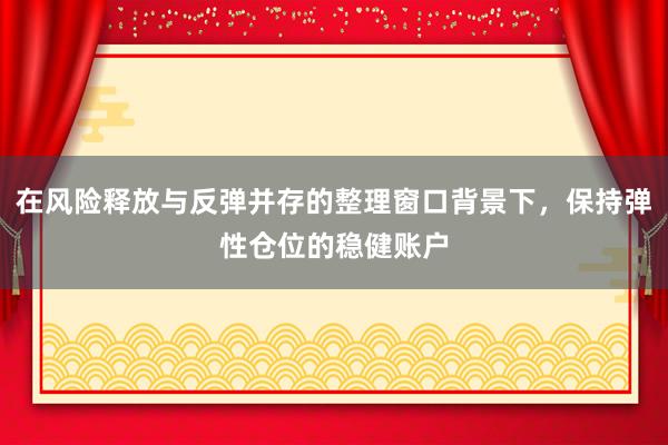 在风险释放与反弹并存的整理窗口背景下，保持弹性仓位的稳健账户
