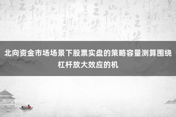 北向资金市场场景下股票实盘的策略容量测算围绕杠杆放大效应的机