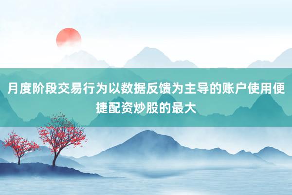 月度阶段交易行为以数据反馈为主导的账户使用便捷配资炒股的最大