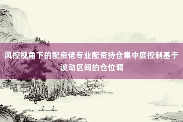 风控视角下的配资佬专业配资持仓集中度控制基于波动区间的仓位调