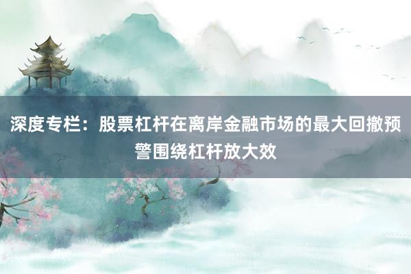 深度专栏：股票杠杆在离岸金融市场的最大回撤预警围绕杠杆放大效