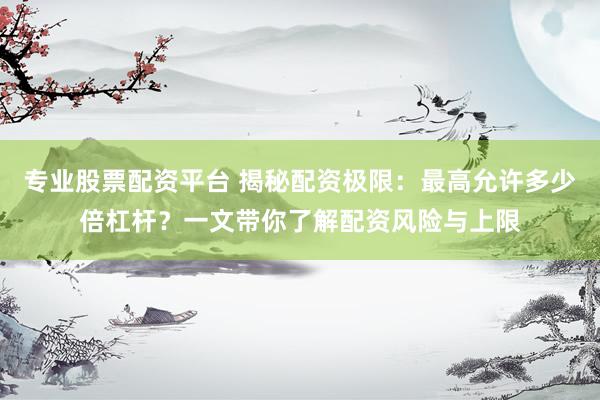 专业股票配资平台 揭秘配资极限：最高允许多少倍杠杆？一文带你了解配资风险与上限