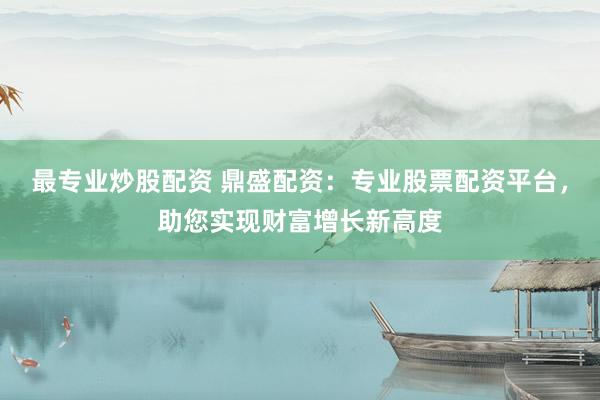 最专业炒股配资 鼎盛配资：专业股票配资平台，助您实现财富增长新高度