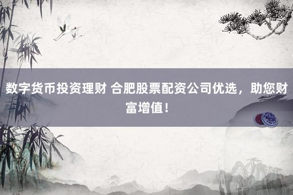 数字货币投资理财 合肥股票配资公司优选，助您财富增值！